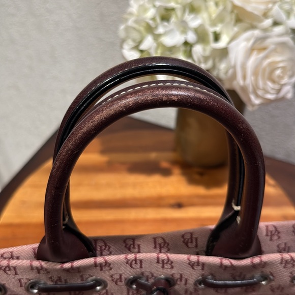 Dooney & Bourke Plum/Burgundy Monogram Canvas Bag. - Picture 15 of 16